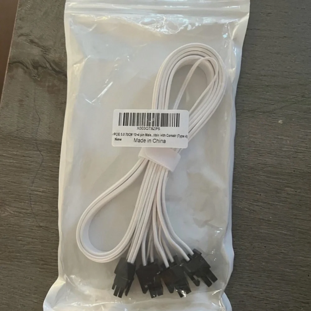 PCIe 5.0 Power Cable 12+4 Pin Male Cable for Corsair 70cm